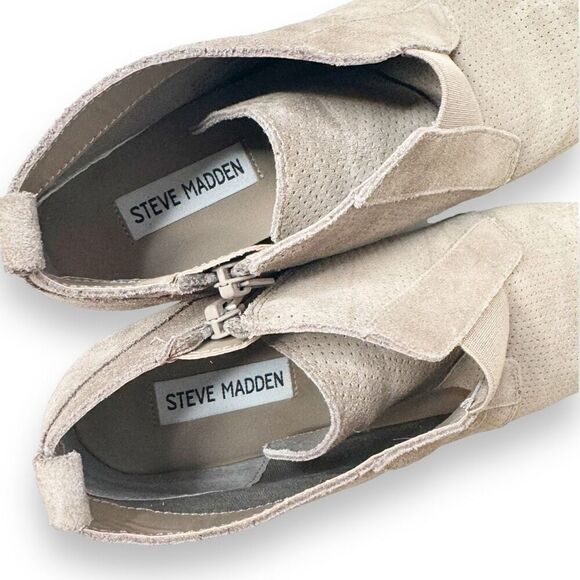 Steve Madden Wavery Hidden Wedge Taupe Suede Leather Sneaker Women’s Size 9.5 - Picture 7 of 8